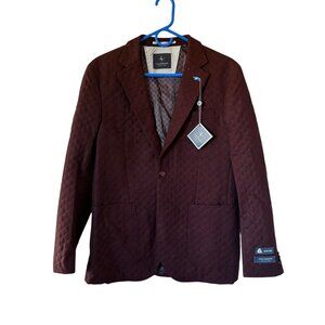 Tailorbyrd Men's 38R Burgundy Sportcoat Blazer Jacket 100% Wool Made in England